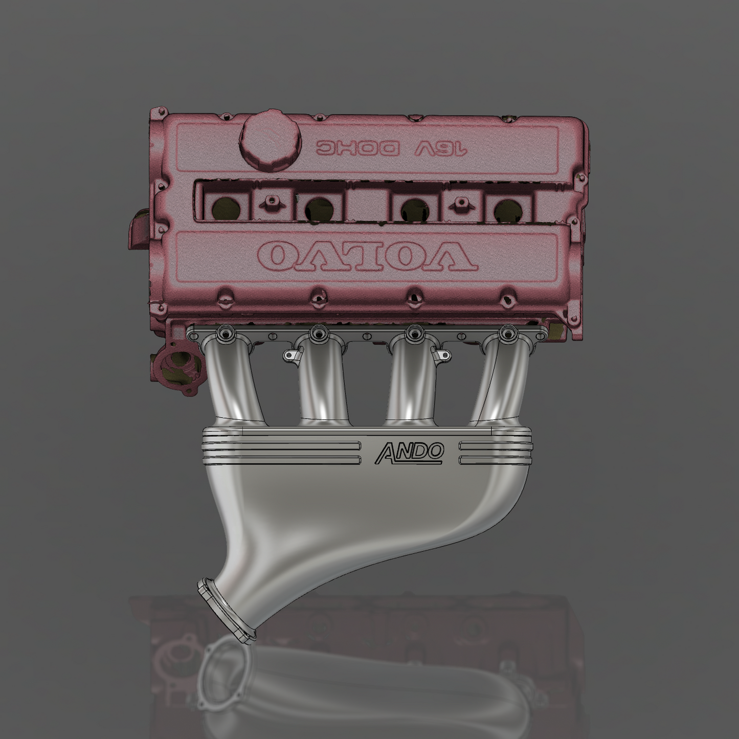 Volvo 16v b234f intake manifold cast aluminium CAD designed performance redblock b230 volvo 240 volvo 740 drive by wire bosch