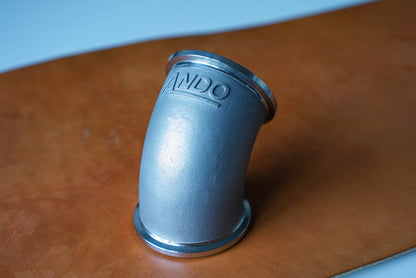 45mm wastegate relocation elbow with cast stainless construction and precision machined flange surfaces